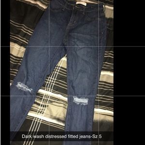 Mid-Rise, dark wash jeans-Sz 5